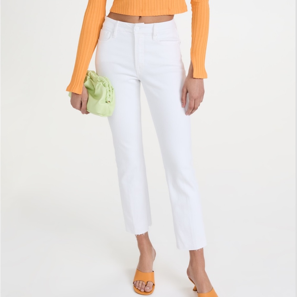 GOOD AMERICAN good straight raw hem jeans sz4 white new classic summer